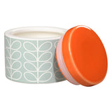 Orla Kiely Small Ceramic Storage Jar with Lid - Linear Stem Duck Egg Blue