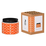 Orla Kiely Small Ceramic Storage Jar with Lid - Linear Stem Persimmon