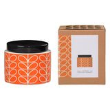 Orla Kiely Small Ceramic Storage Jar with Lid - Linear Stem Persimmon