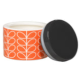 Orla Kiely Small Ceramic Storage Jar with Lid - Linear Stem Persimmon