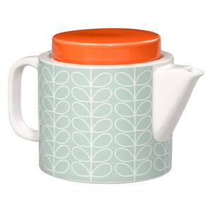 Orla Kiely Ceramic Teapot - Linear Stem Duck Egg Blue