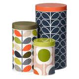 Orla Kiely Set of 3 Storage Tins/Canisters - Assorted