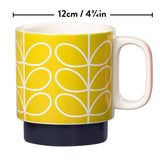 Orla Kiely Set of 4 Ceramic Stacking Mugs (330ml) - Linear Stem