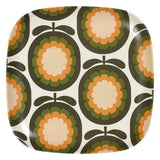 Orla Kiely Bamboo Large Plates - Cantaloupe Melon Khaki (Set of 4)