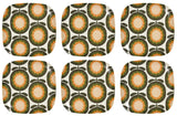 Orla Kiely Bamboo Large Plates - Cantaloupe Melon Khaki (Set of 6)