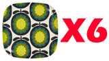 Orla Kiely Bamboo Large Plates - Cantaloupe Melon Marine (Set of 6)