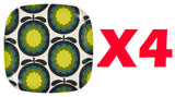 Orla Kiely Bamboo Large Plates - Cantaloupe Melon Marine (Set of 4)