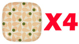Orla Kiely Bamboo Side Plates - Acorn Spot Pale Rose (Set of 4)