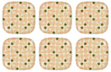 Orla Kiely Bamboo Side Plates - Acorn Spot Pale Rose (Set of 6)