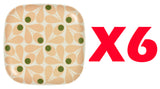 Orla Kiely Bamboo Side Plates - Acorn Spot Pale Rose (Set of 6)