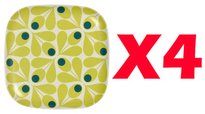 Orla Kiely Bamboo Side Plates - Acorn Spot Elderflower (Set of 4)