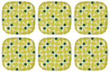 Orla Kiely Bamboo Side Plates - Acorn Spot Elderflower (Set of 6)