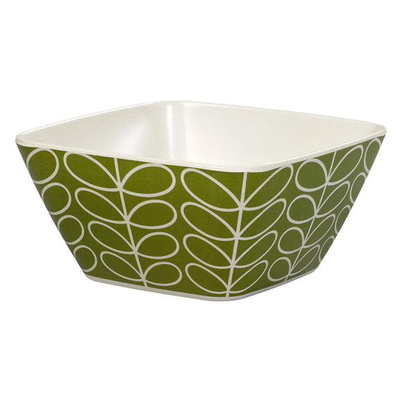 Orla Kiely Bamboo Bowl - Linear Stem Seagrass Green