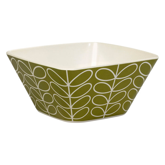 Orla Kiely Bamboo Salad Bowl - Linear Stem Seagrass Green