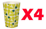 Orla Kiely Bamboo Tumblers (450ml) - Acorn Spot Elderflower (Set of 4)