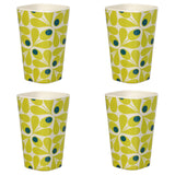Orla Kiely Bamboo Set of 4 Side Plates & 4 Tumblers - Acorn Spot Elderflower