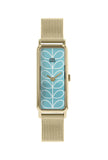 Orla Kiely Interchangeable Gold Mesh Bracelet and Tan Leather Strap Watch