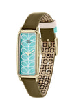 Orla Kiely Interchangeable Gold Mesh Bracelet and Tan Leather Strap Watch