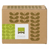 Orla Kiely Ceramic Plant Pot with Wooden Stand (Large) - 60s Stem Dandelion