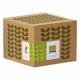 Orla Kiely Ceramic Plant Pot with Wooden Stand (Large) - 60s Stem Dandelion