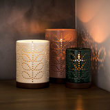 Orla Kiely Ceramic Lantern (Medium) - Linear Stem Cream