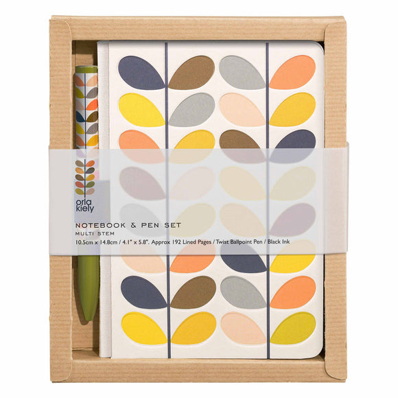 Orla Kiely Notebook & Pen Set - Multi Stem