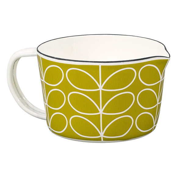 Orla Kiely Enamel Measuring Jug (Small) - Linear Stem Seagrass
