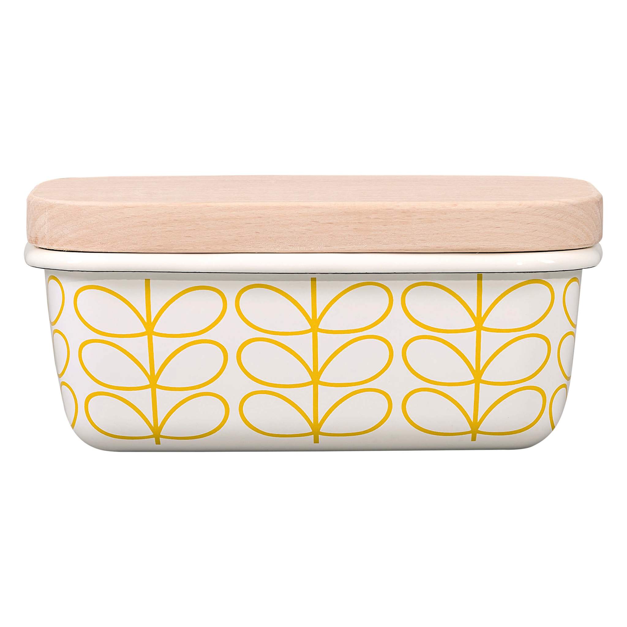 Orla Kiely Enamel Butter Dish Linear Stem Dandelion Babylon Emporium