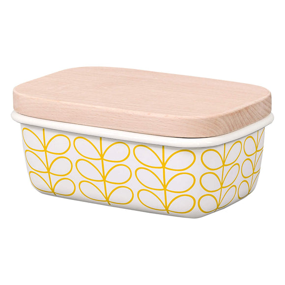 Orla Kiely Enamel Butter Dish - Linear Stem Dandelion