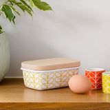 Orla Kiely Enamel Butter Dish - Linear Stem Dandelion