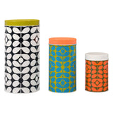 Orla Kiely Set of 3 Storage Tins/Canisters - 60s Stem