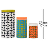 Orla Kiely Set of 3 Storage Tins/Canisters - 60s Stem