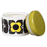 Orla Kiely Small Ceramic Storage Jar with Lid - Scribble Square Flower Sunshine