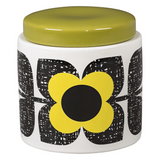 Orla Kiely Ceramic Storage Jar with Lid (1 Litre) - Scribble Square Flower Sunshine