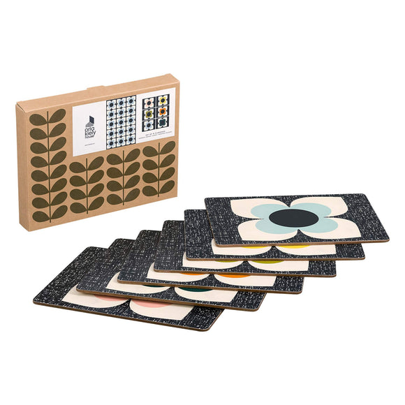 Orla Kiely Set of 6 Placemats - Scribble Square Flower