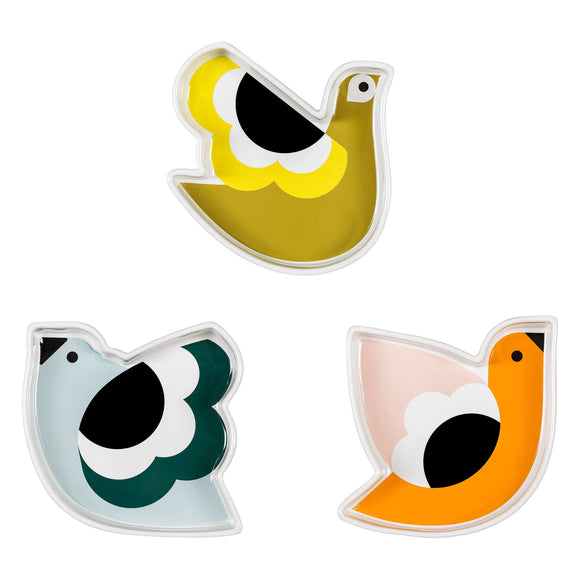 Orla Kiely Set of 3 Ceramic Snack Dishes/Bowls - Birds