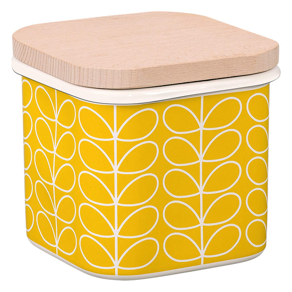 Orla Kiely Enamel Storage Jar with Lid - Linear Stem Dandelion