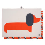 Orla Kiely Set of 2 Tea Towels - Dachshund Persimmon