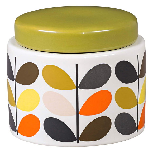 Orla Kiely Small Ceramic Storage Jar with Lid - Multi Stem