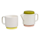 Orla Kiely Ceramic "Tea For One" Stacking Teapot and Mug - Pressed Flower