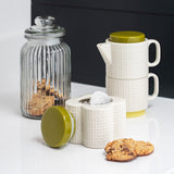 Orla Kiely Ceramic "Tea For One" Stacking Teapot and Mug - Pressed Flower
