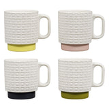 Orla Kiely Set of 4 Ceramic Stacking Mugs (330ml) - Pressed Flower