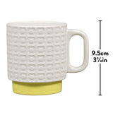 Orla Kiely Set of 4 Ceramic Stacking Mugs (330ml) - Pressed Flower