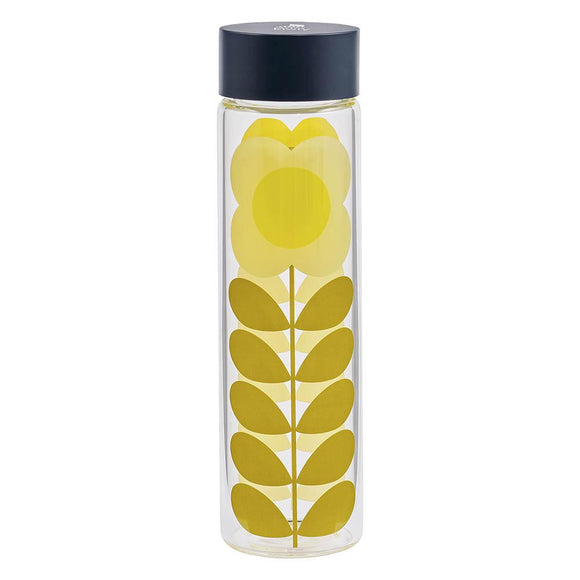 Orla Kiely 525ml Glass Water Bottle - Daisy Stem