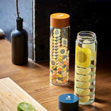 Orla Kiely 525ml Glass Water Bottle - Daisy Stem