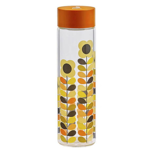 Orla Kiely 525ml Glass Water Bottle - Multi Stem Daisy