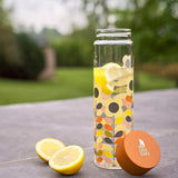 Orla Kiely 525ml Glass Water Bottle - Multi Stem Daisy