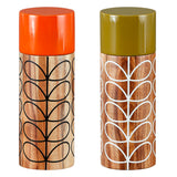 Orla Kiely Set of Acacia Wood Salt/Pepper Mills - Solid Stem Slate & Cream