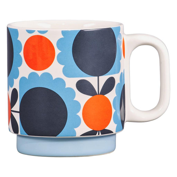 Orla Kiely Ceramic Stacking Mug - Scallop Flower Sky