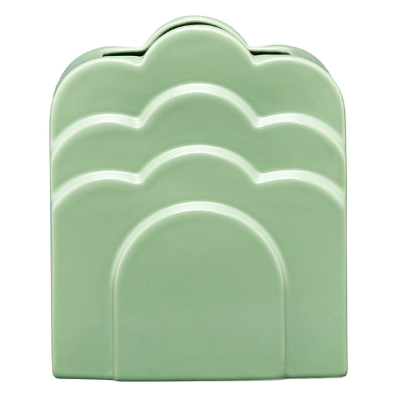 Orla Kiely Ceramic Layered Vase - Buttercup Flower Pastel Green